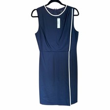 J.Crew Navy Blue Wool Shift Dress Knee Length Size 8 New with tags work career