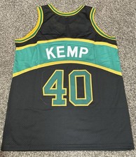 New Shawn Kemp 40 Seattle Black Basketball Jersey Size Men's Small Stitched