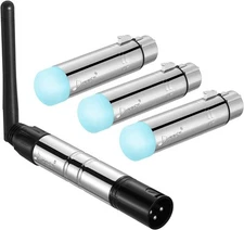 Donner Wireless DMX DMX512 Dfi DJ 2.4G 3 Receivers 3 PCS, Silver 