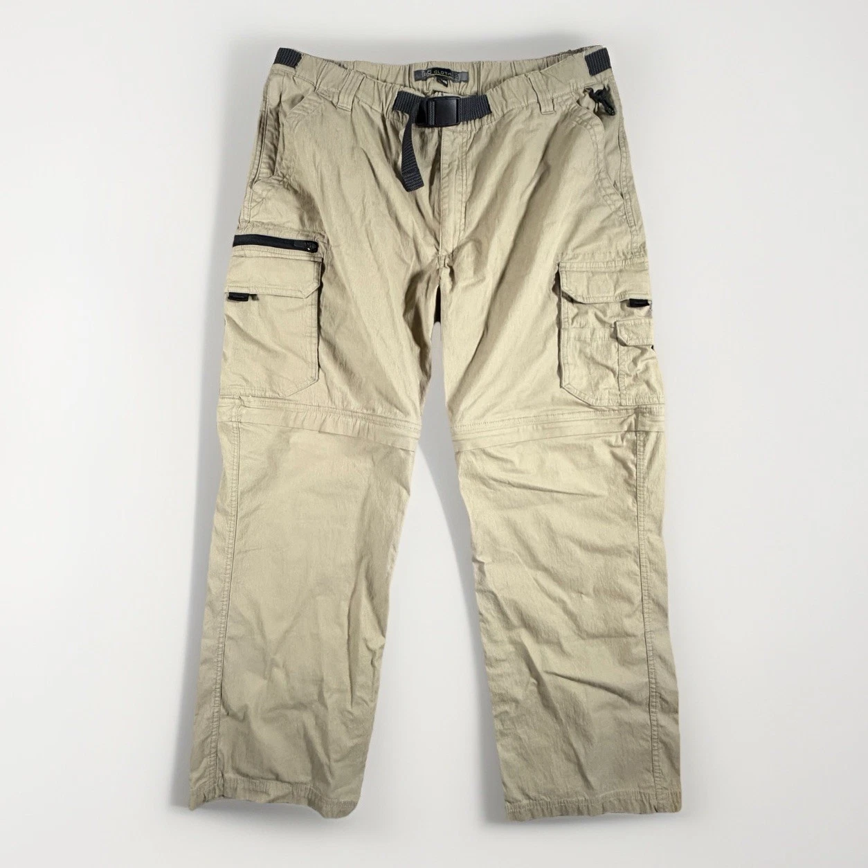 BC Clothing Cargo Pants Mens XL Beige XL (38x30) Convertible Hiking Nylon