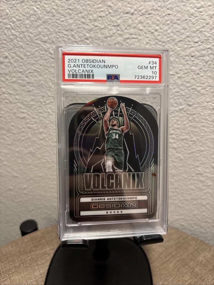 Panini Obsidian Giannis Antetokounmpo Volcanix 2021 PSA 10 POP 6 estuche SSP Foto 3 de 4