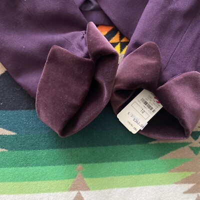 Vtg Christian Dior Women Plum Purple Velvet Collar/Cuffs Wool