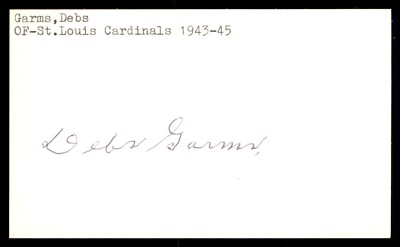Debs Garms Baseball Index Card Signed Auto Autograph (no COA) *e2
