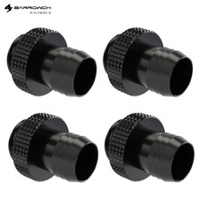 Barrowch G1/4" to 3/8" Barb Fitting for 10mm ID Soft Tubing , 4 Pack , Black