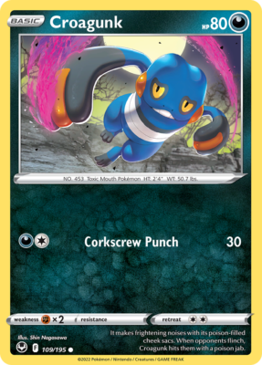 croagunk pokemon card value Croagunk 109/195 Common | Silver Tempest | Pokemon Card