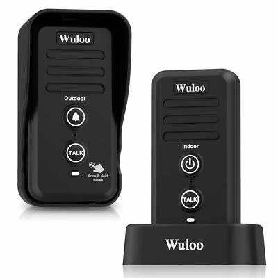 WULOO 1/2 Mile Range Wireless Intercom Doorbells Rechargeable System for Home Factory