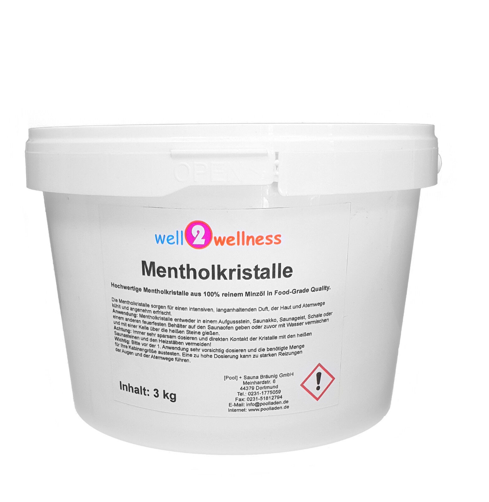 Details zu  Sauna Kristalle in einem 3,0 kg Eimer / Mentholkristalle / Menthol Kristalle Beliebte limitierte Auflage