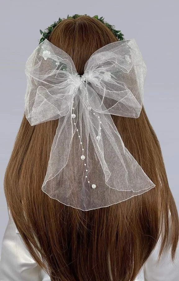 Kopfschmuck Haarschmuck Haargesteck zum Kommunionkleid weiß *41 - Bild 2 von 2