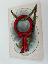 Greetings of the New Year Red Ribbon Wreath V...