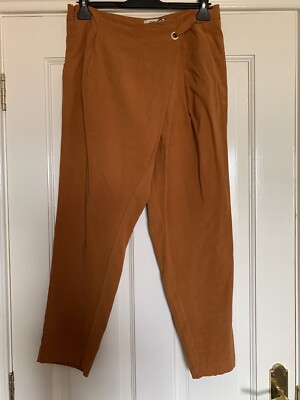 BNWT Dranella Tan Orange Harem Style Tailored Trousers Size 34 Fits 10 Big 8 £89