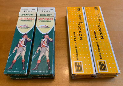Lot Of 8 Full Dozen Boxes #3 Vintage Pencils, Faber Mongol and Dixon Ticonderoga