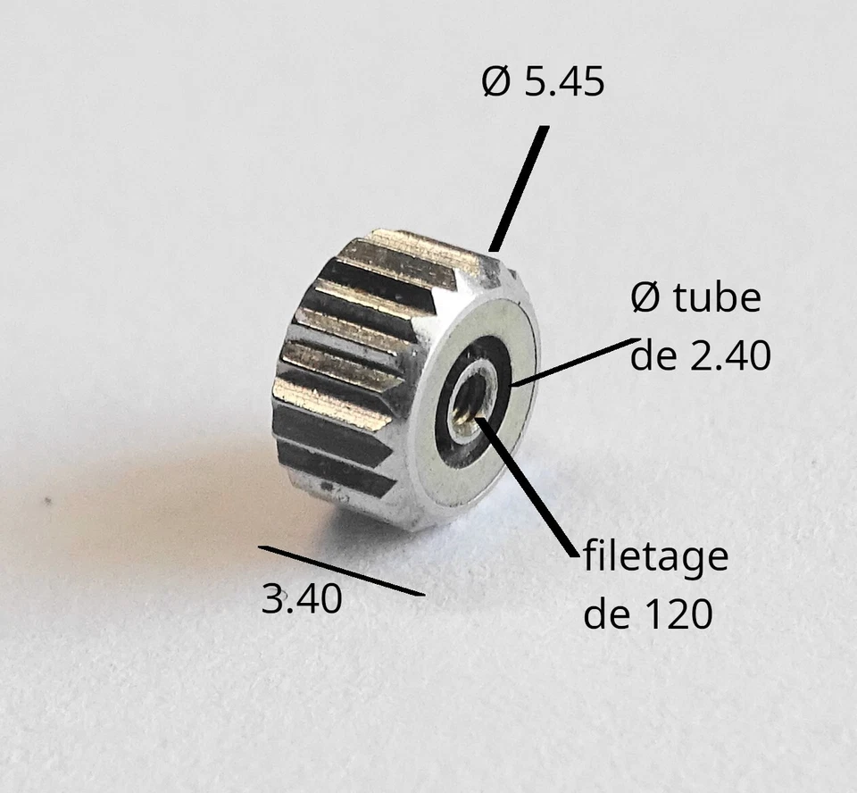 MONTRE COURONNE REMONTOIR ETANCHE CHROMEE - Photo 3/3