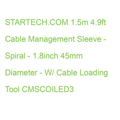 STARTECH.COM 1.5m 4.9ft Cable Management Sleeve - Spiral - 1.8inch 45mm Diameter
