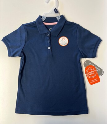 Girl's Wonder Nation School Navy Short Sleeve Polos Size XS, S, L or XL NEW