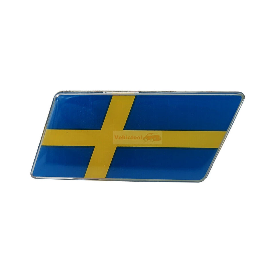 Suecia SE Bandera Coche Resina Parrilla Frontal Parrilla Emblema Insignia Adhesiva Para Todos los Coches Foto 3 de 4