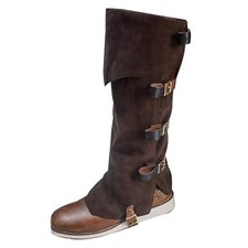 Pirate Boot Covers Medieval Renaissance Faux Leather Steampunk Boots Covers T...