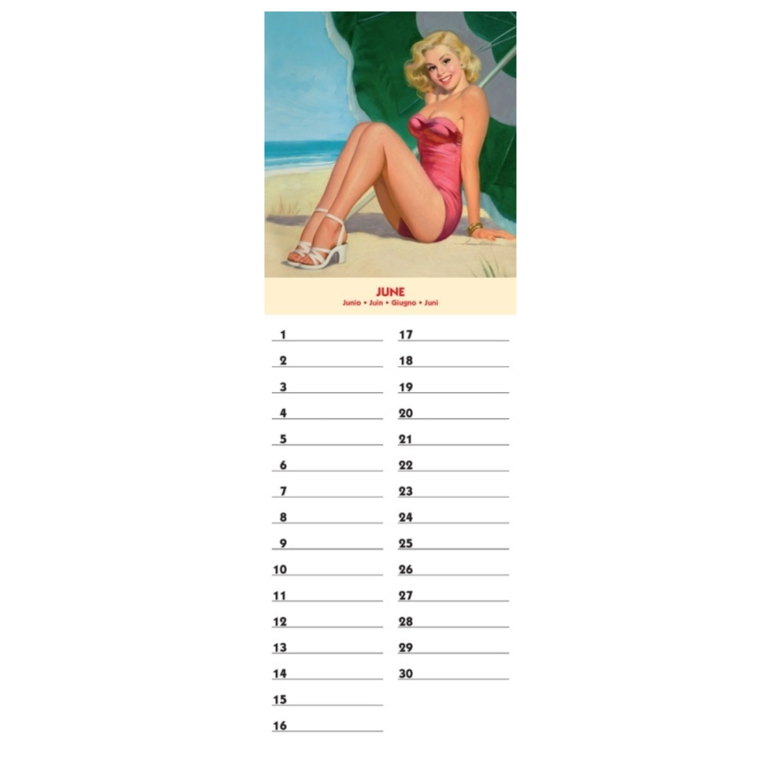 Pin Up Sexy Girls Kalender History immerwährender Geburtstag 