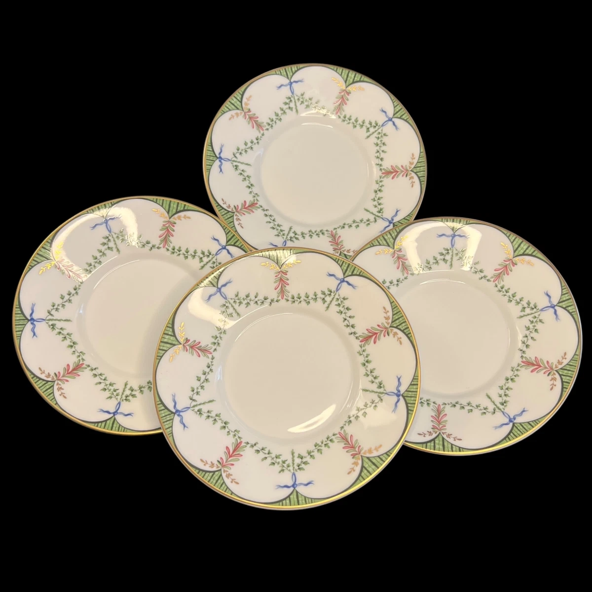 Perfect Raynaud Limoges Ceralene Festivites Set of 4 Saucers | eBay
