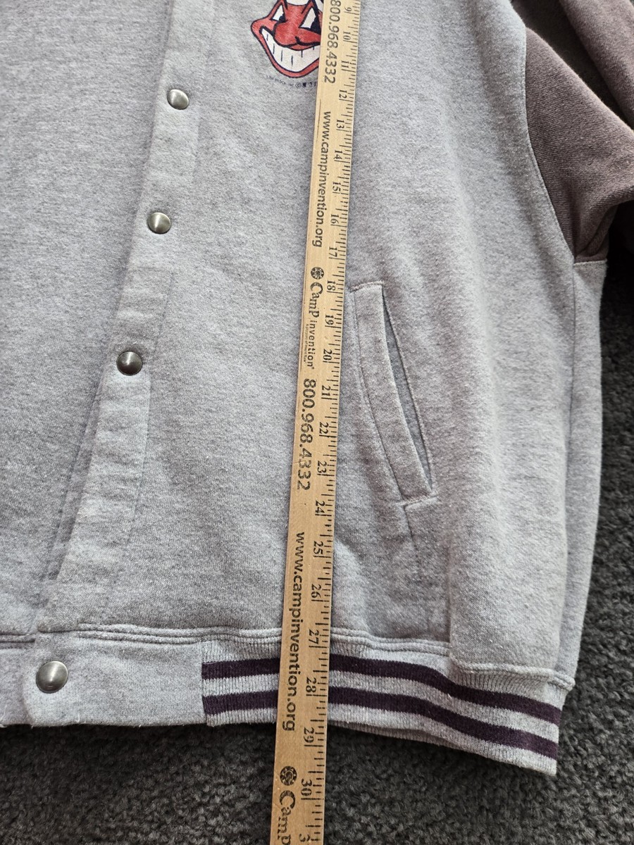 Veste Starter Vintage Années 90, Doublée, Coupe évasée, Bleue, Taille XL, Cleveland Indians