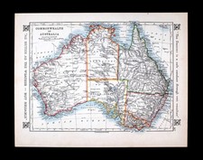 1921 Johnston Map Australia Sydney Melbourne Adelaide Perth Darwin Alice Springs