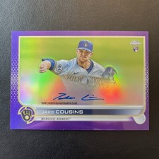 2022 Topps Chrome Jake Cousins Purple Refractor AUTO RC /250
