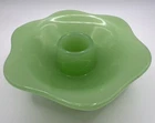 Vintage Fenton Three Footed Lotus Candle Holder Candlesticks Jadeite