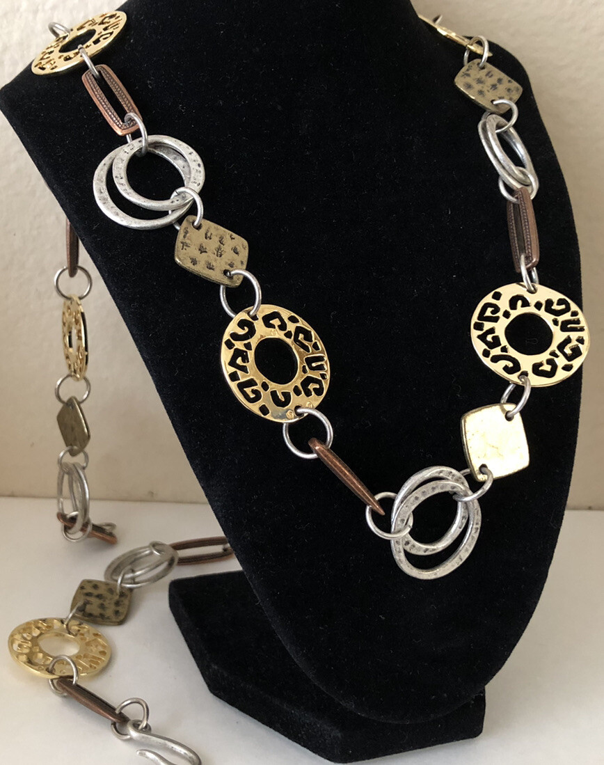 Handmade Chunky Statement Link Chain Necklace Mul… - image 2