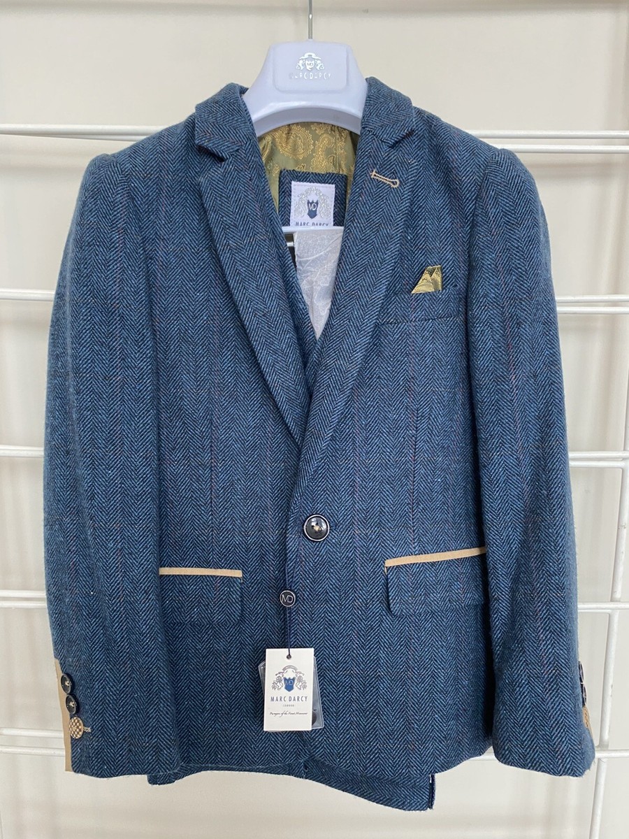 Marc Darcy London Piece Suit Blue tweed size