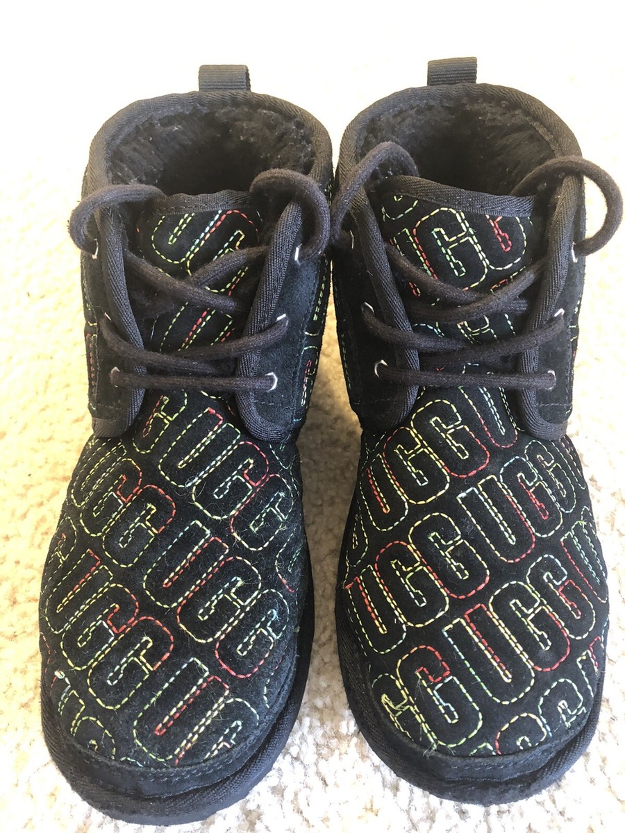 UGG NEUMEL II GRAPHIC STITCH BLACK SUEDE BOOTS SIZE WOMEN display picture 1