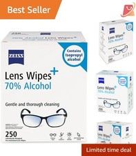 Lens Cleaning Wipes Pre-Moistened Alcohol 70 250 Count for Glasses Sunglasses