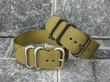 22 mm Germany Ballistic Nylon Diver Strap 3 Rings Wrap Around Watch Band Sand O