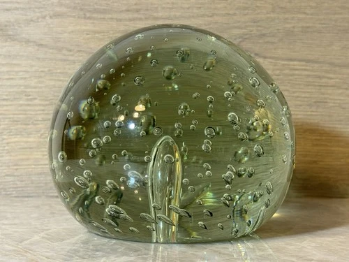 Antique Victorian Dump Glass Paperweight With Air Bubbles 2.312kg