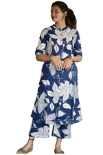 GoSriKi Women's Rayon Viscose Straight Printed Kurta with Pant