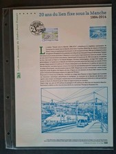 Document Philatélique 20 Ans Du Lien Fixe Sous La Manche 1994-2014