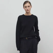 THE ROW Women's Autumn Winter New Wool Sweater Loose Pullover Knitted Sweater