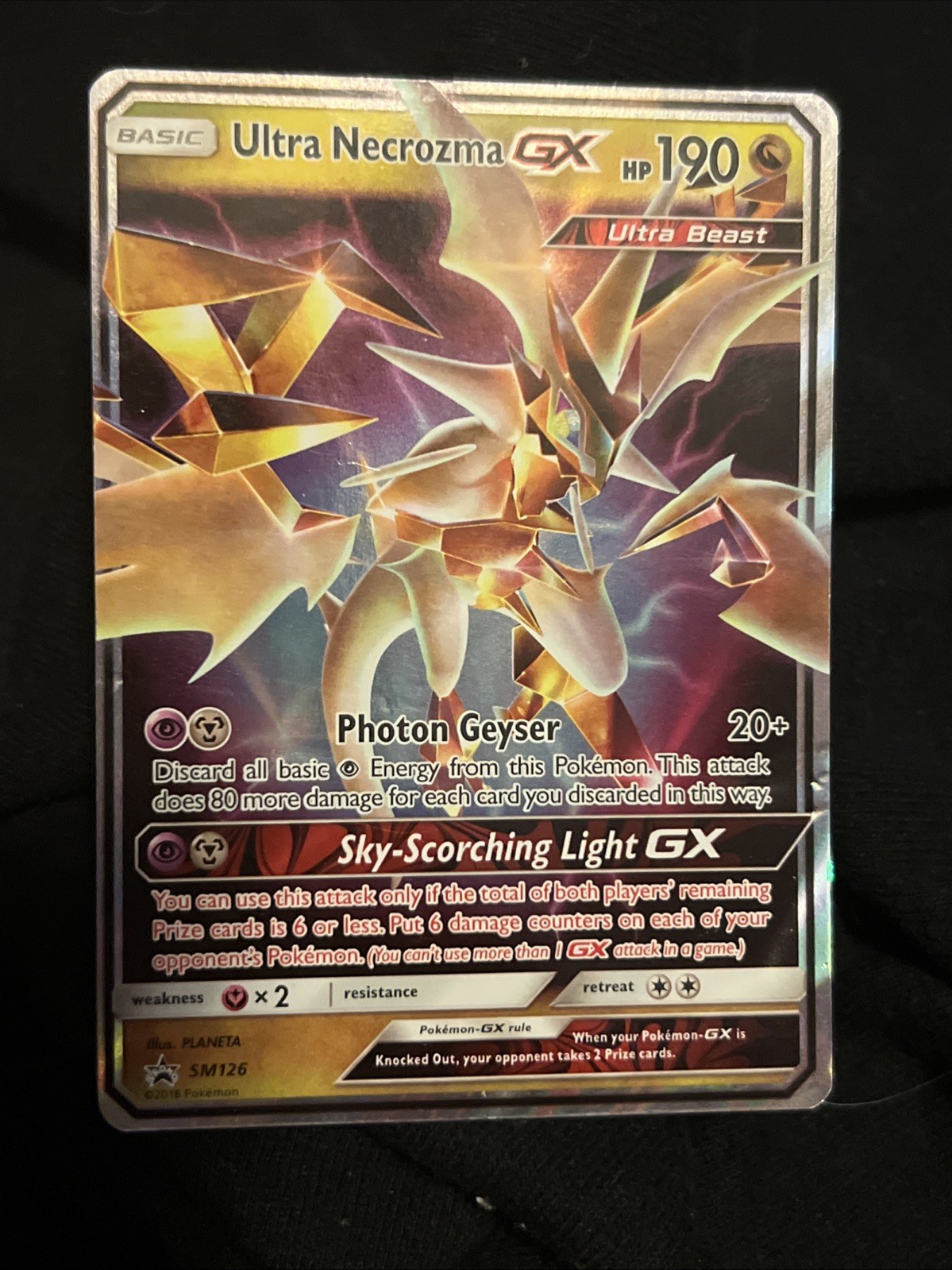 Pokémon TCG Ultra Necrozma GX #SM126 Sun & Moon Black Star Promo LP Condition