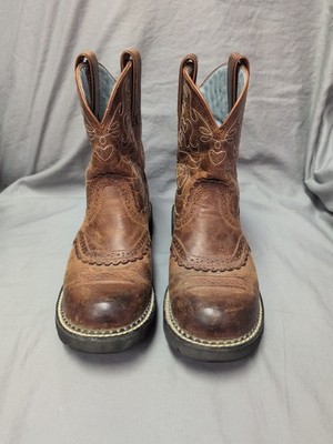 ARIAT Boots Women s 7.5 B Fatbaby Western Cowboy Saddle Brown Leather