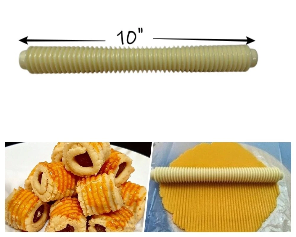 Pineapple Tart Mold Corrugated Rolling Pin Hard Plastic 10"
Opens in a new window or tab