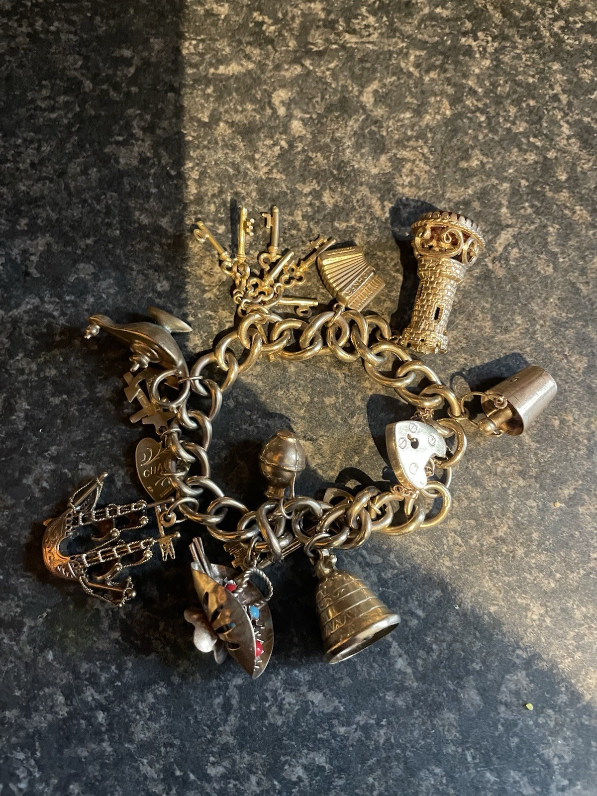 Vintage Gold Charm Bracelet 9ct image 2