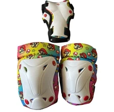 Super Mario Bros Kids Protective Gear Knee, Elbow and Wrist Pads Rainbow Design