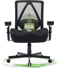 Big and Tall Office Chair 550lbs, Ergonomic Desk Chair with W-Shaped Thi