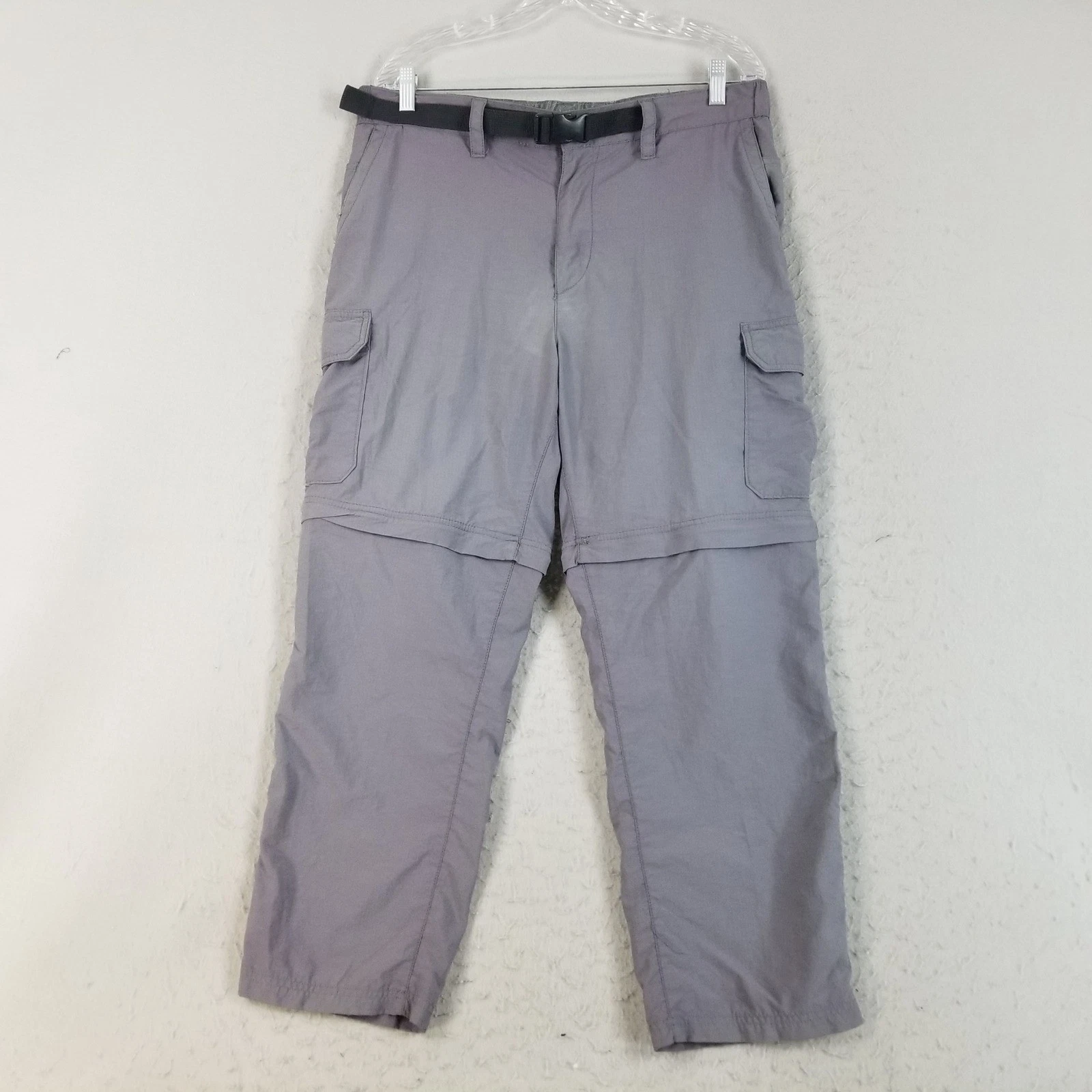Croft & Barrow Cargo Pants Mens 36x30 Gray Convertible Zip Off Hiking Outdoor