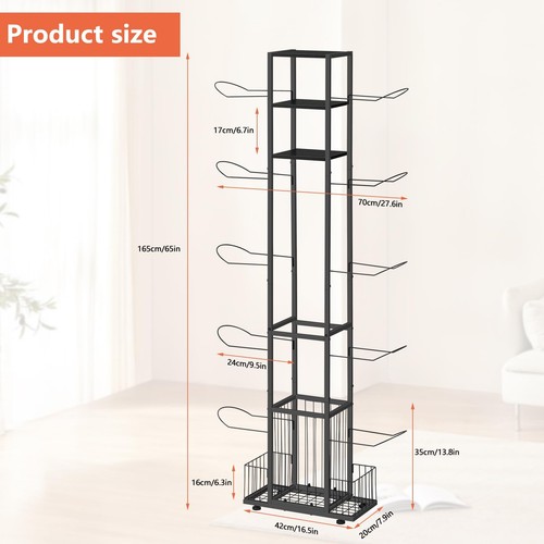 Ball Holder Stand, Basketball Rack for Balls, 5-Tier Vertical Ball Storage fo... - Picture 7 of 7