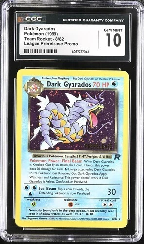 CGC 10 1999 Dark Gyarados League Prerelease Holo Promo 8/82 Pokemon Team Rocket