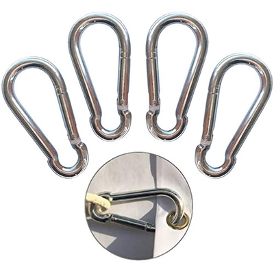 #ad Huouo 4 Pcs 2.8 Inches Flag Pole Snap Clip Hooks Flagpole Attachment Silver $8.97