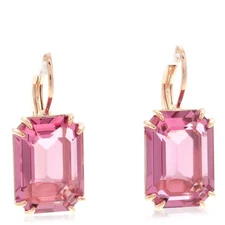 Swarovski Millenia Pink Rose Gold-Tone Plated Octagon Cut Earrings