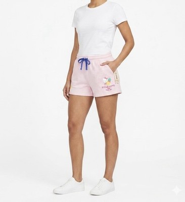 Sanrio Hello Kitty Fleece Sweat Shorts Light Pink XL Drawstring Elastic Waist