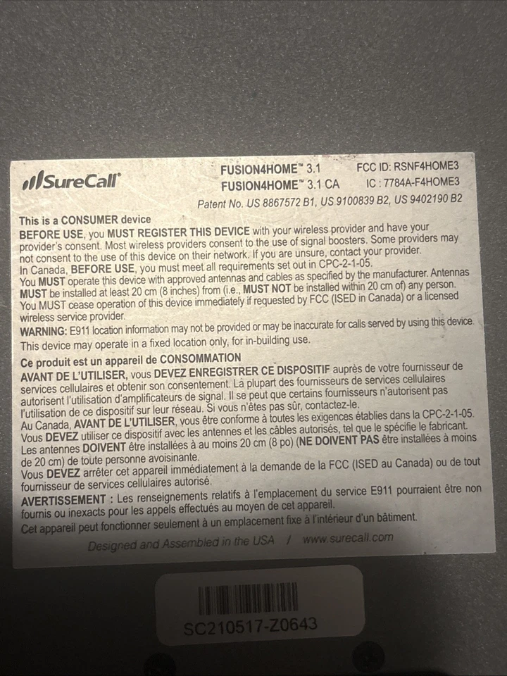 SureCall Fusion4Home Cell Phone Signal Booster Multi Carrier  Antenna - image 3 of 4