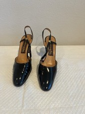 Vintage Andrew Geller black patent leather slingback heels, Size 8.5N