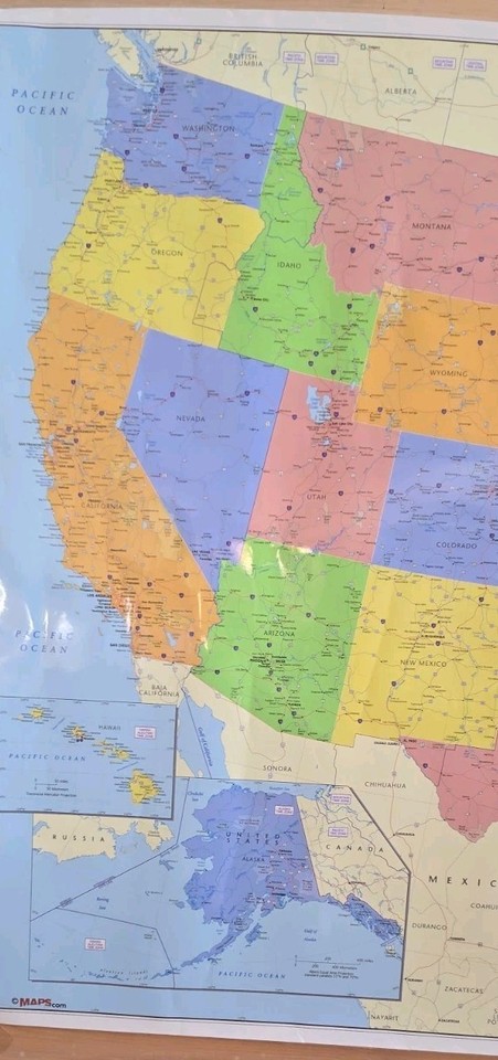 Large 64x44 Laminated Wall Map Of USA EBay S L960 